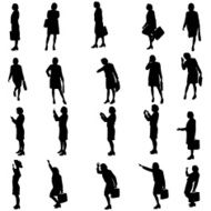 Vector silhouette of women N123