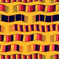 Wavy background with striped scarves Seamless vector pattern