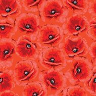 Seamless pattern of red poppies Abstract flowers background