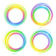 Rainbow vector abstract circle frames set