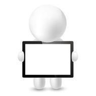Man holding a tablet PC