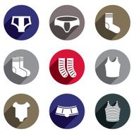 Male underwear vector icon set