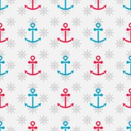 Seamless sea pattern with anchors hand wheels N9