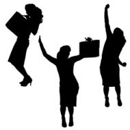Vector silhouettes of businesswoman N17