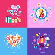 set of flat design concept icons N12
