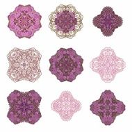Set of decorative rosettes-stars in arabic style N4
