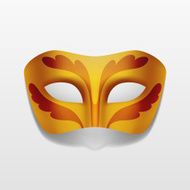 Vector Carnival Masquerade Party Mask Isolated on White N9