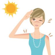 UV sunburn illustration for women N2