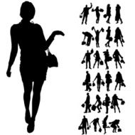 Vector Silhouette Of People N338