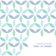 Abstract textile blue green leaves frame corner pattern background