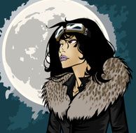 Beautiful girl in the moonlight