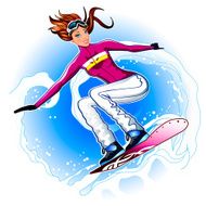Snowboarding girl