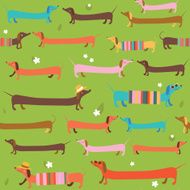 Cute dachshunds seamless pattern