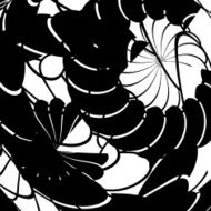 abstract black and white floral shape background