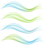 Set of abstract waves Vector illustration N6
