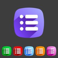 Flat icon menu