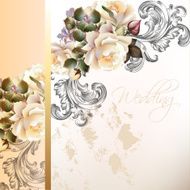 Wedding invitation card in vintage style N2