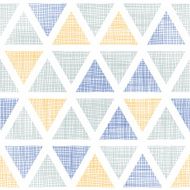 Abstract textile ikat triangles seamless pattern background