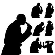 Vector Silhouette Of People N339