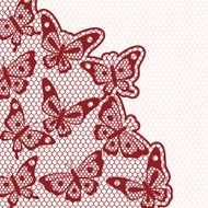 Vintage fashion lace ornament background with butterflies