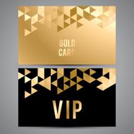 VIP cards Black and golden design Triangle decorative patterns N3