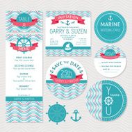 Set of marine wedding cards N3