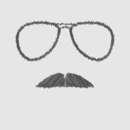 Men&#039;s glasses and mustache Scribble effect