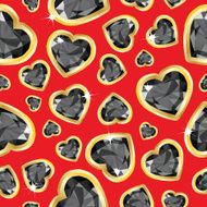 Precious stones of heart shapes Seamless vector pattern N2