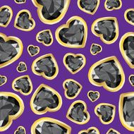 Precious stones of heart shapes Seamless vector pattern N3