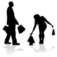 Vector silhouette of couple N72