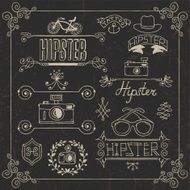 Vintage hipster hand drawn design elements set 3 Vector illustration N2