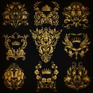 Set of vector damask ornaments N28
