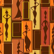 Seamless pattern of African women N4