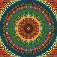 Bright background consisting of various shapes in ethnic style