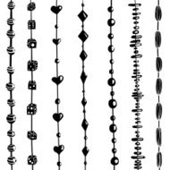 String of Beads Set Black and White Illustration N2