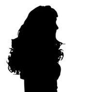 Vector silhouette of a woman N1007