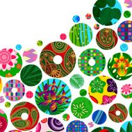 Multicolor abstract bright background with ornamental circles N2