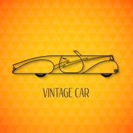 Retro cabriolet sport car vintage outline style N5