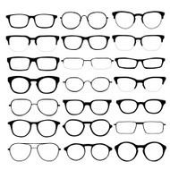 Vector set of different glasses on white background