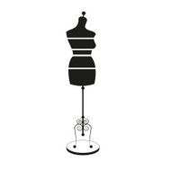 vector vintage tailor&#039;s mannequin with size measurements N10