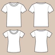 Set Of Blank Male And Female Shirts