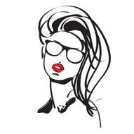 Fashionable girl in glasses