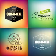 Retro styled summer calligraphic design card set N4