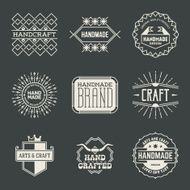 Retro design insignias logotypes set 16 Vector vintage elements