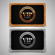 Gold and silver VIP premium member cards