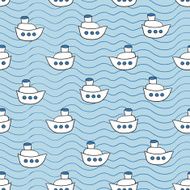 Summer seamless pattern with ship