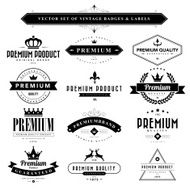 Set of black &amp; white vintage badges and labels N7