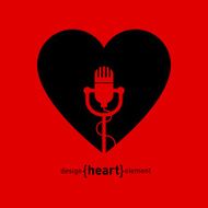 Abstract design element heart with microphone