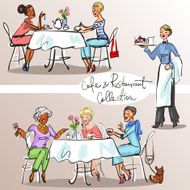 People at cafe and restaurant Colorful version part 2