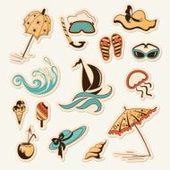 Collection of sea beach object